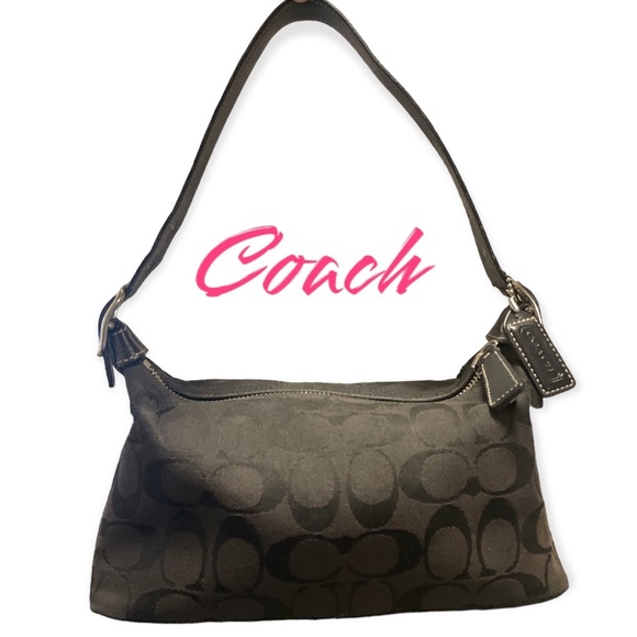Coach Handbags - Vintage Coach 6044 Y2K Signature Baguette Black